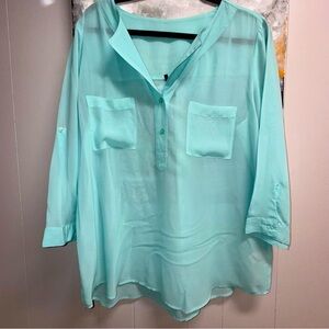 Maurice’s Aqua Sheer Blouse